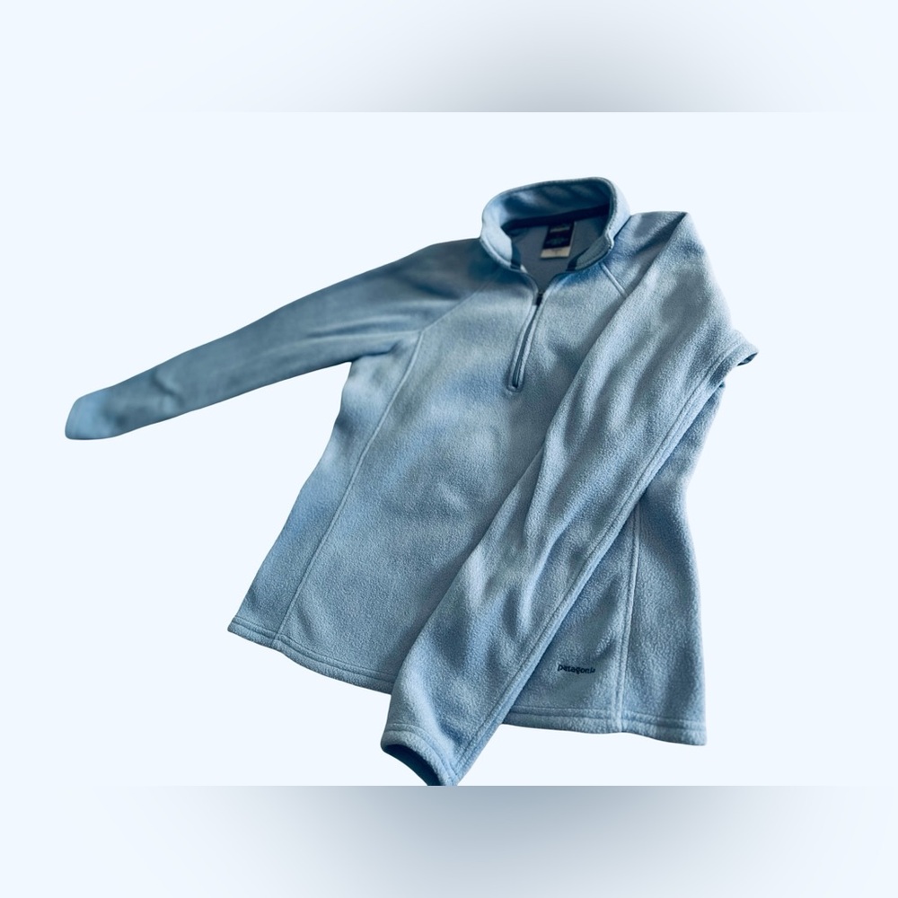 Patagonia Capilene 1/4 Zip Fleece Sz S Pullover Blue Sweater Hiking Travel